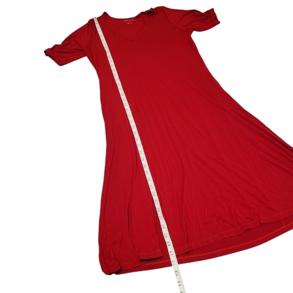 Universal Standard Poise Red V-neck Zipper Pocket Comfy Midi Dress Size XS 10/12 - Picture 6 of 12